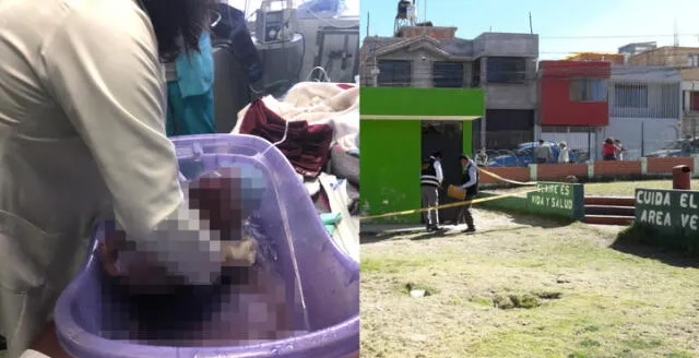 Joven dio a luz y abandonó a su bebé en un parque de Arequipa [FOTOS Y VIDEO] 