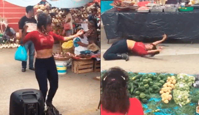 Facebook: chica sorprende al bailar reggaetón "extremo" dentro de un mercado [VIDEO]