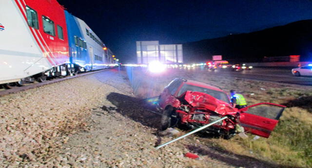 El vehículo quedó destrozado en una vía de Utah