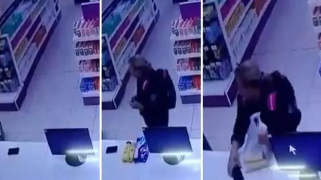 Mujer policía robó celular sin imaginar que cámaras de seguridad captaron sus acciones [VIDEO]