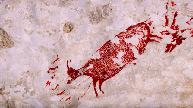 Hallan pintura rupestre de caza más antiguo en la historia de la humanidad. Foto: EFE