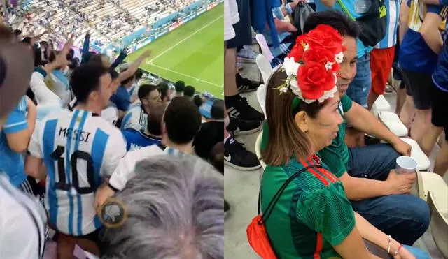 Este hecho sucedió durante el encuentro de Argentina vs. México del sábado 26 de noviembre. Foto: composición LR / Twitter / @enunabaldosa