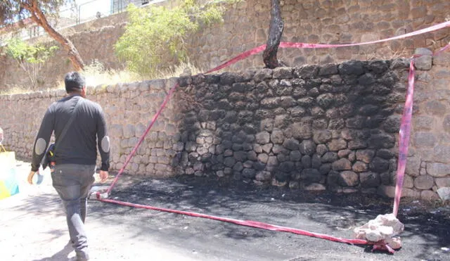 Investigan daños en muro de andén inca tras quema de basura y llantas en Cusco