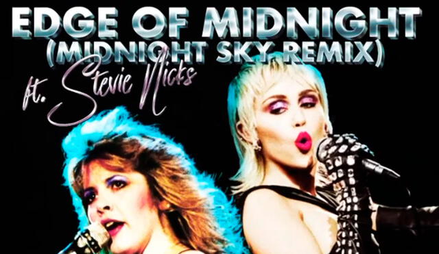 Miley Cyrus y Stevie Nicks estrenan remix que fusiona los temas “Midnight Sky” y “Edge of Seventeen”. Foto: @mileycyrus Instagram