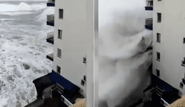 España: increíbles olas de seis metros destrozan balcones de edificio en Tenerife [VIDEO]