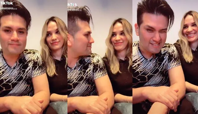 Deyvis Orosco y Cassandra Sánchez de la Madrid realizan romántico video en Tiktok. | FOTO: Captura Tiktok.