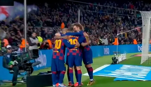 Lionel Messi marcó de penal el primer tanto de Barcelona a los 81 minutos. Foto: Captura