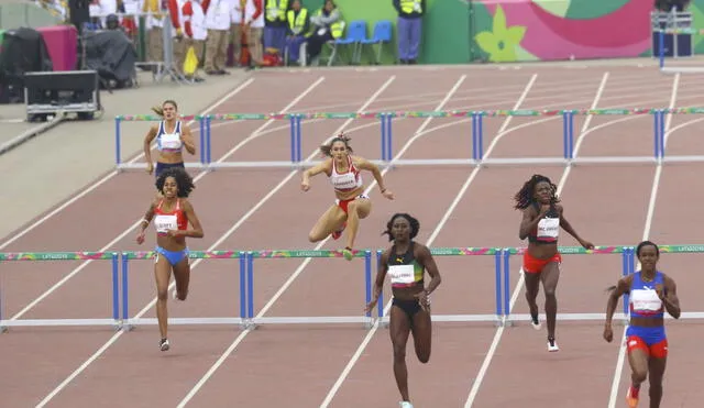 Esfuerzo. Los atletas peruanos se midieron ante campeones olímpicos. Aquí la peruana Cardoza en los 400 metros con vallas.