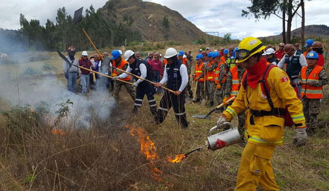 Cajamarca: capacitan a nuevos brigadistas para atención de incendios forestales 