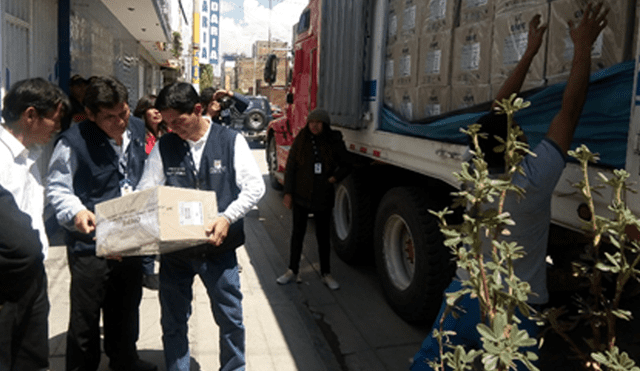Material electoral y equipos informáticos llegan a Huancayo 