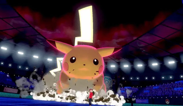 Pikachu forma Gigamax en Pokémon Escudo y Espada.
