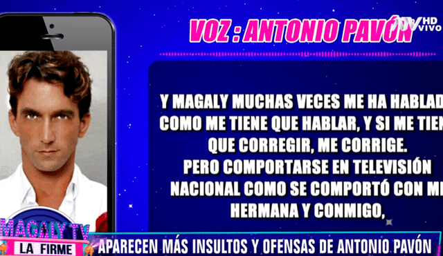  Antonio Pavón aseguró que Magaly Medina se droga en revelador audio