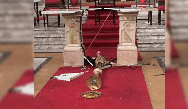 Hombre prende fuego y destruye el altar de una iglesia en Buenos Aires [VIDEO]