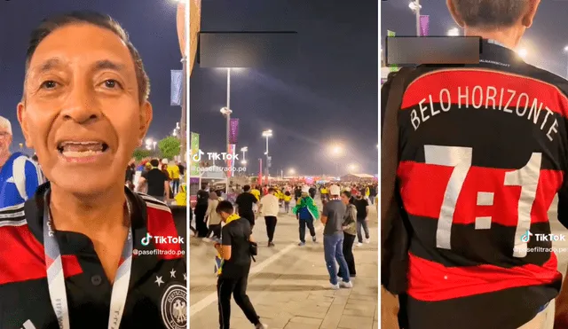 El hombre decidió llevar su camiseta, lo que acaparó las miradas en redes sociales. Foto: composición LR/captura de TikTok/@Pasefiltrado