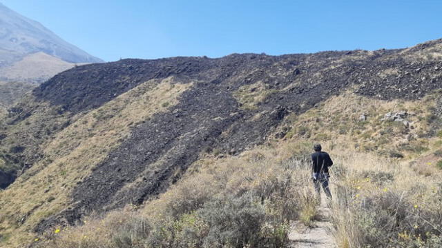 Incendio se produjo el último 28 de julio en las faldas del volcán Misti