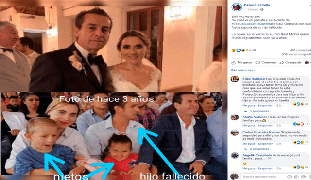 Ex alcalde mexicano se casó con la viuda de su hijo fallecido [FOTOS]