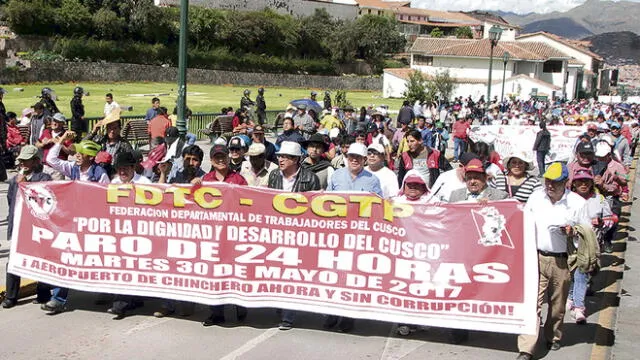 decisión. Sindicatos de Cusco se sumarán a paro nacional.