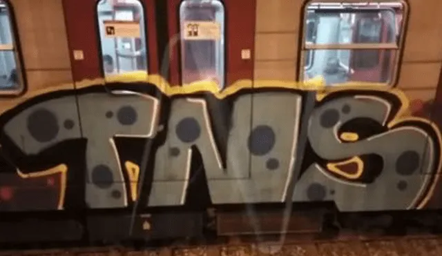 Sujetos detuvieron tren del Metro de Lima y realizaron pintas en sus vagones [VIDEO]