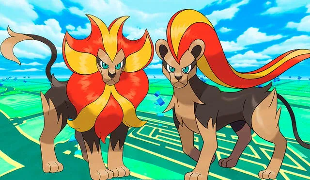 Las dos formas de Pyroar estarán disponibles en Pokémon GO. Foto composición: La República