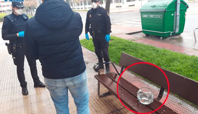 Violó la cuarentena por coronavirus para salir a pasear a sus peces. (Foto: Policía Nacional)