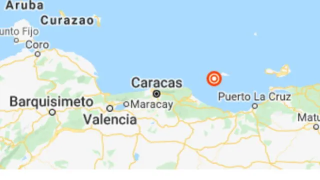 Sismo en Venezuela hoy, 11 de junio de 2020. Fuente: USGS.
