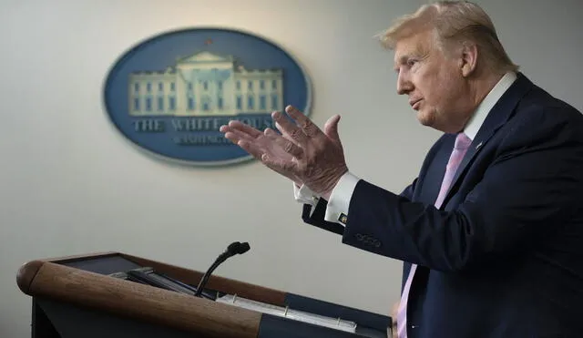 El presidente de Estados Unidos, Donald Trump, desde la Casa Blanca. Foto: AFP.