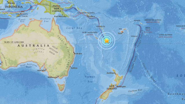 Terremoto de 7,1 se registró en el Pacífico Sur 