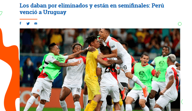 Perú vs Uruguay: prensa internacional reacciona tras la clasificación blanquirroja a semifinales de la Copa América 2019 | FOTOS