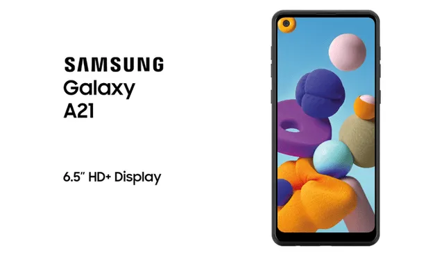El Galaxy A21 cuenta con una pantalla de 6,5 pulgadas.