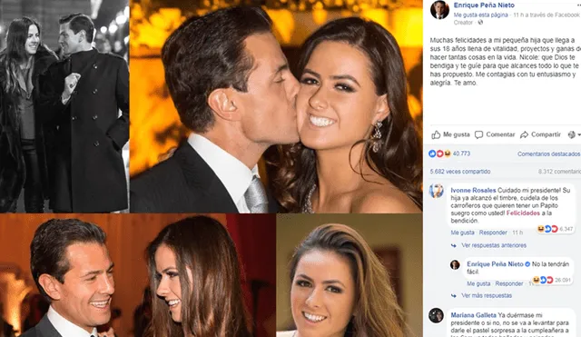 Facebook: Enrique Peña Nieto contesta épicamente a "trols" que molestaron a su hija