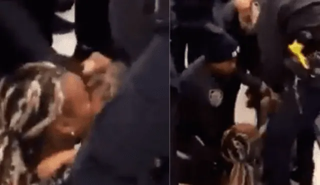 Policías agreden y arrestan a mujer con niño en brazos por sentarse en suelo [VIDEO]