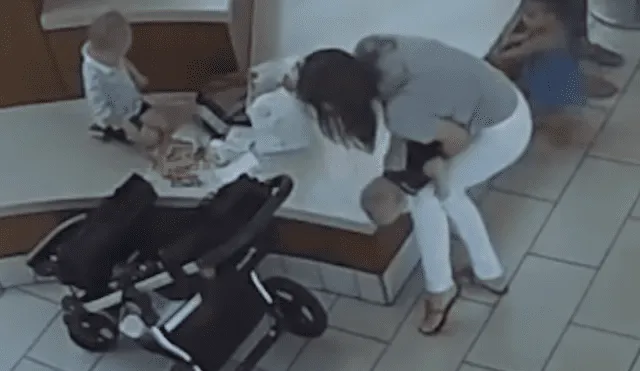 El dramático momento en que un bebé casi muere atragantado con un nugget [VIDEO] 