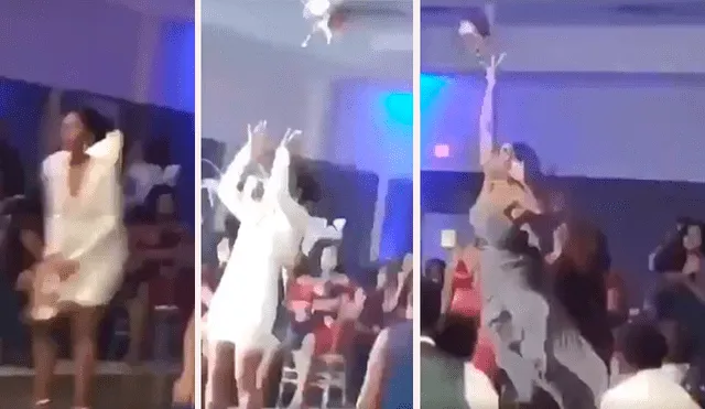 Una chica fue captada en un video viral de Facebook realizando algo insólito para atrapar el bouquet de la boda de su amiga y dejar la soltería.