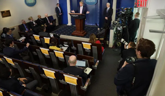 El presidente de Estados Unidos, Donald Trump, desde la Casa Blanca. Foto: AFP.