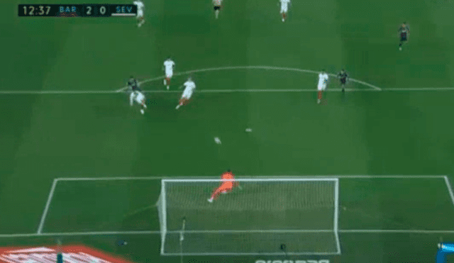 Barcelona vs Sevilla: fuerte disparo de zurda de Messi para el 2-0 [VIDEO]