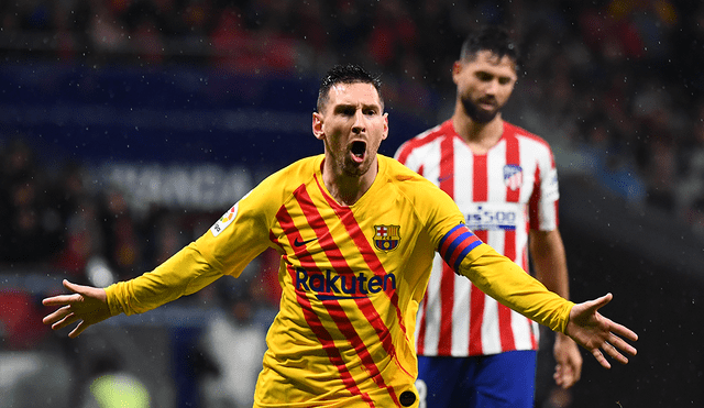 Lionel Messi anotó el primer gol del Barcelona vs. Atlético de Madrid en el Wanda Metropolitano. | Foto: EFE