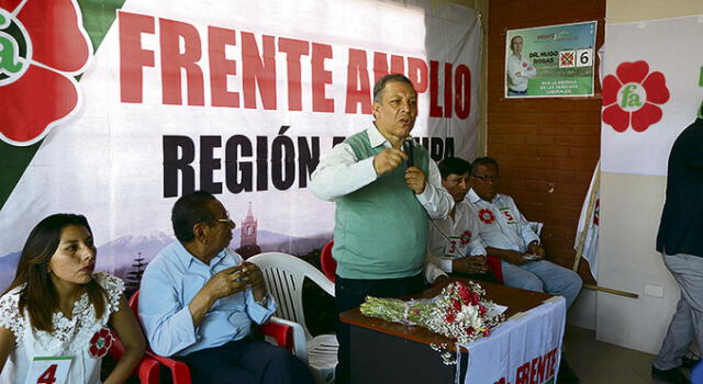 frente amplio. Arana respaldó a candidatos en Arequipa.