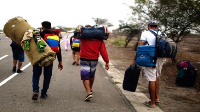 Migrantes venezolanos caminan desde Perú, Ecuador y Colombia hacia su país debido a la crisis provacada por la pandemia del coronavirus. Foto: Difusión.