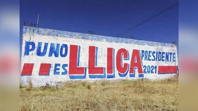 Pintas proselitistas anuncian al gobernador regional de Arequipa, Elmer Cáceres Llica, como candidato.