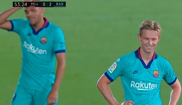 Los jugadores del Barcelona solo atinaron a reír ante el curioso momento. Foto: Captura TV/ESPN.