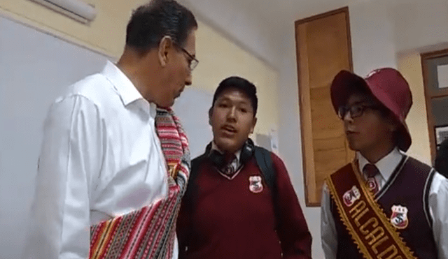 Alcalde escolar del colegio Santa Isabel muestra observaciones al presidente Vizcarra