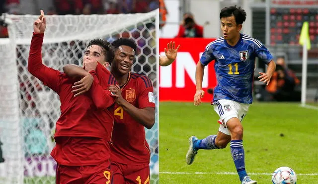 España y Japón definen su paso a la siguiente ronda del Mundial Qatar 2022. Foto: composición AFP