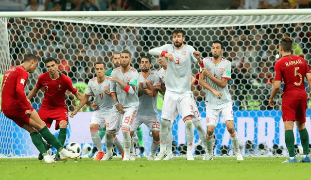 España vs Portugal: Cristiano Ronaldo anotó golazo de tiro libre [VIDEO]