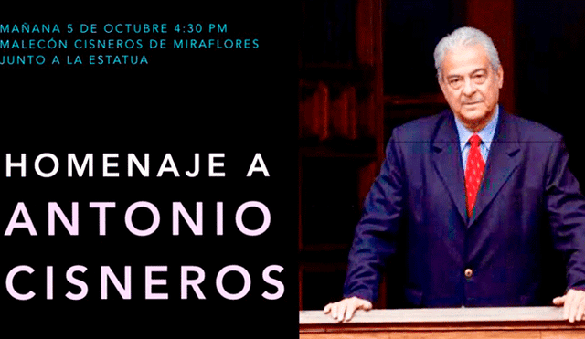 Homenaje al poeta Antonio Cisneros en Miraflores.