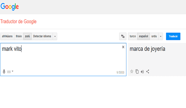 ¿Mark Vito es una marca de joyería? Para Google Translate sí  [FOTOS]