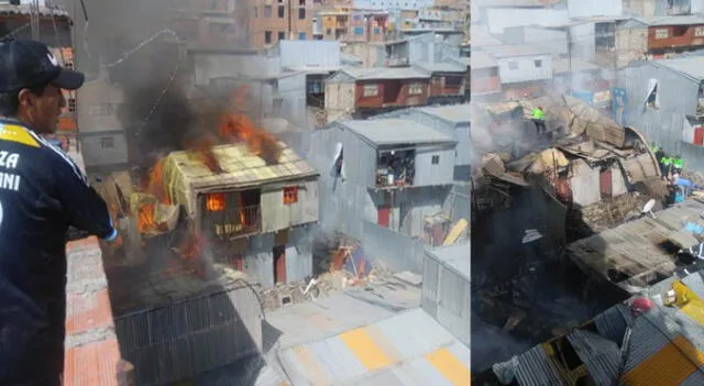 Puno. Incendio en  La Rinconada dejó tres víctimas mortales y varias viviendas afectadas.