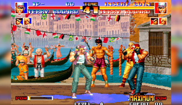 The King of Fighters '94, el primer videojuego de la saga crossover de SNK que representó una amenaza para la popularidad de Street Fighter II. Imagen: SNK.