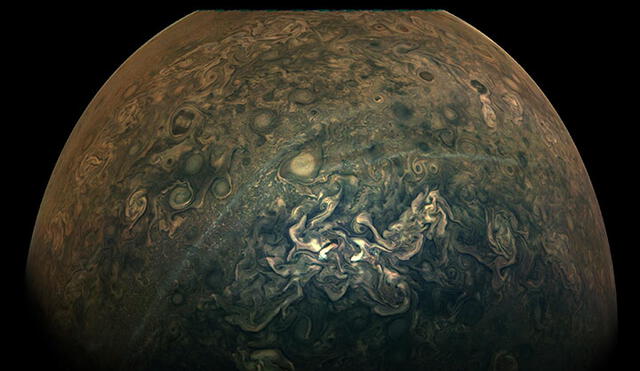La misión Juno captó nieblas a gran altitud sobre Júpiter. Foto: NASA