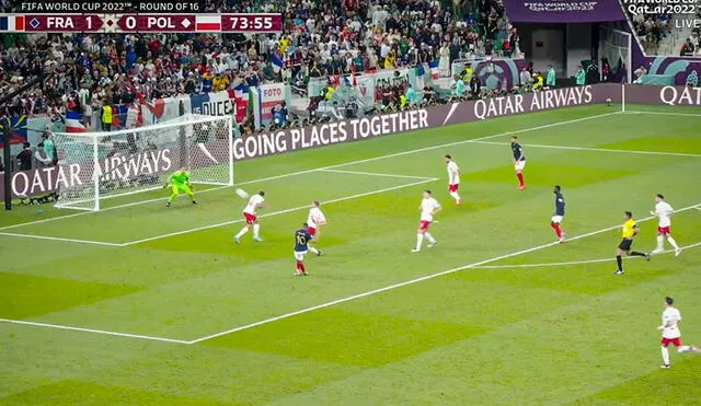 Kylian Mbappé marcó su cuarto gol en el Mundial Qatar 2022. Foto: captura DSports