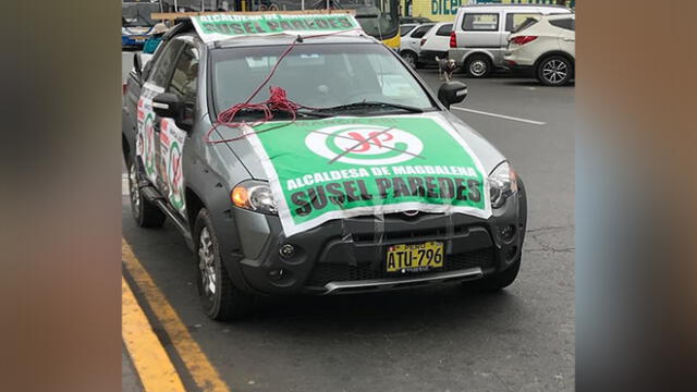 Elecciones municipales: vehículo de partido político se estaciona en zona prohibida